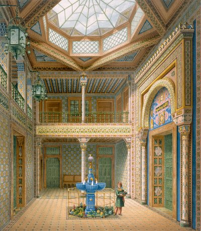 Copula Style Ceiling, Design for the Entrance Hall to Wilhelma by Karl Ludwig Wilhelm Zanth